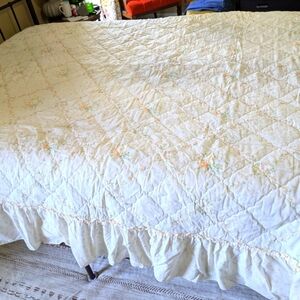 Mid Century Bedspread Vintage Floral Bedspread 60s 70s Floral. Full Size